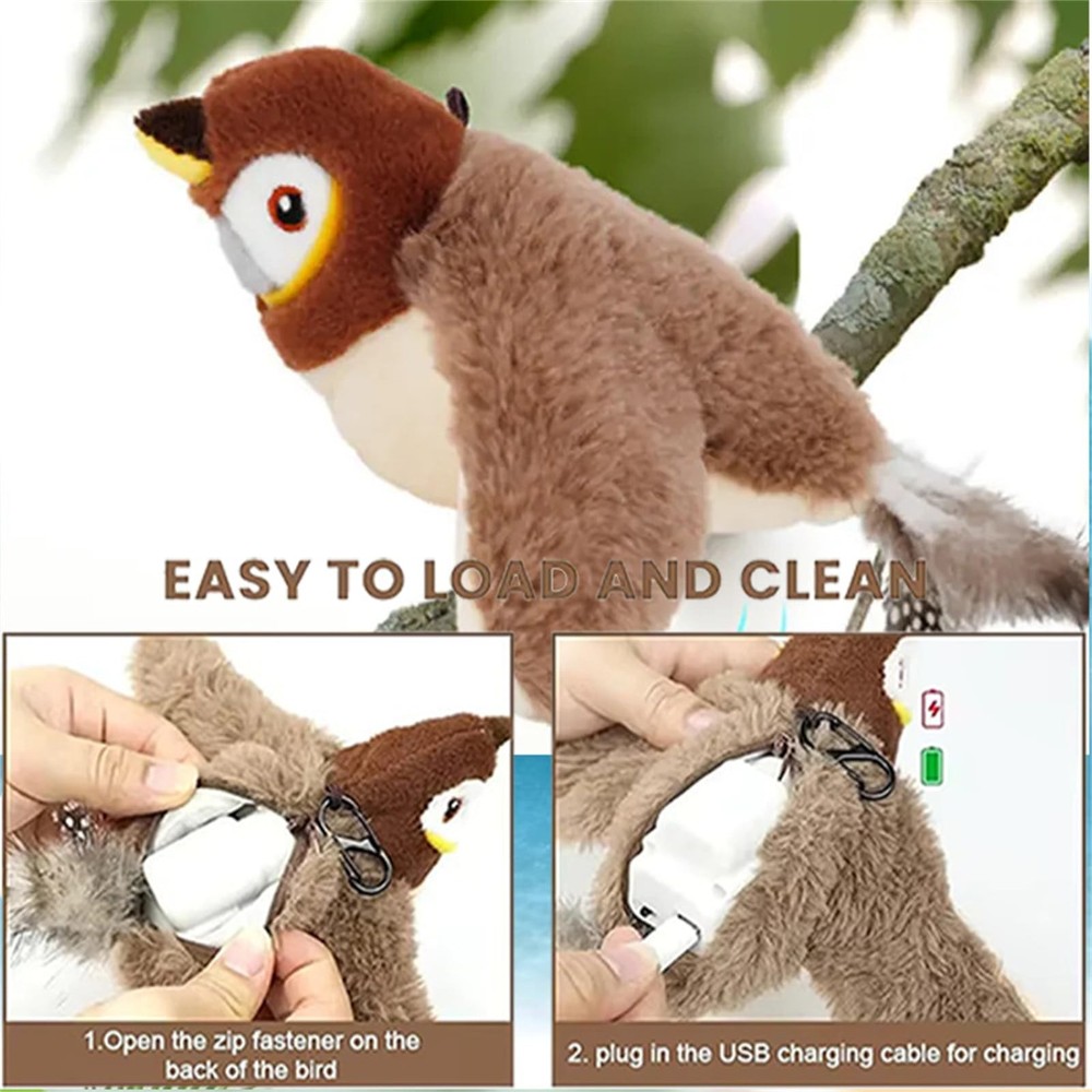 Cat Toy Flapping Bird, Interactive Flying Bird for Indoor