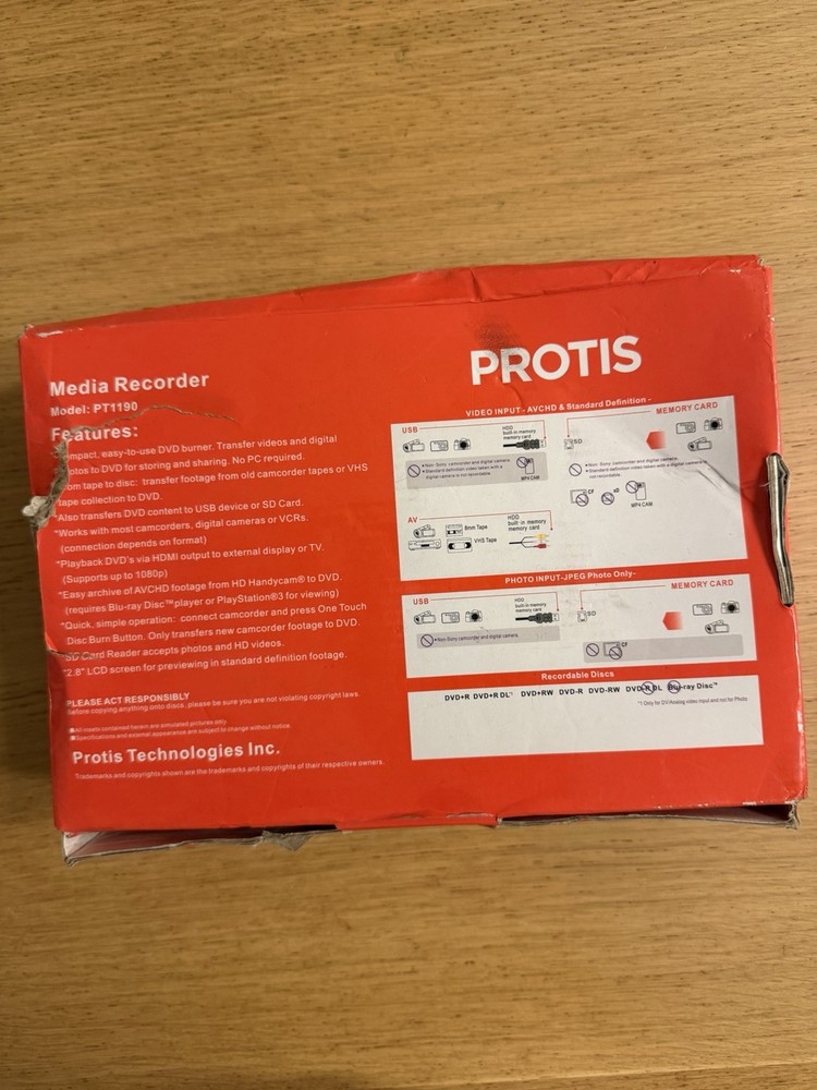 Protis Multi-function Media Recorder (Model PT1190)