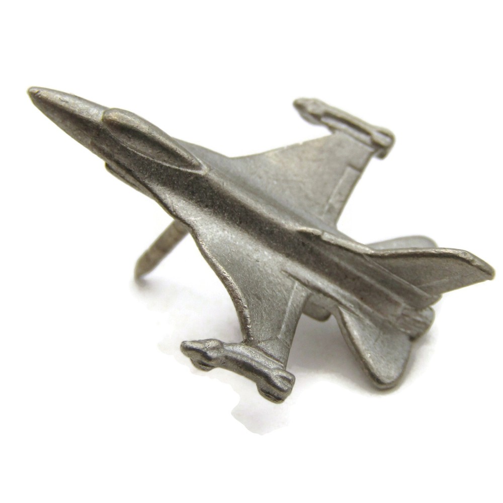 Jet Fighter Pin Silver Tone Great Design
