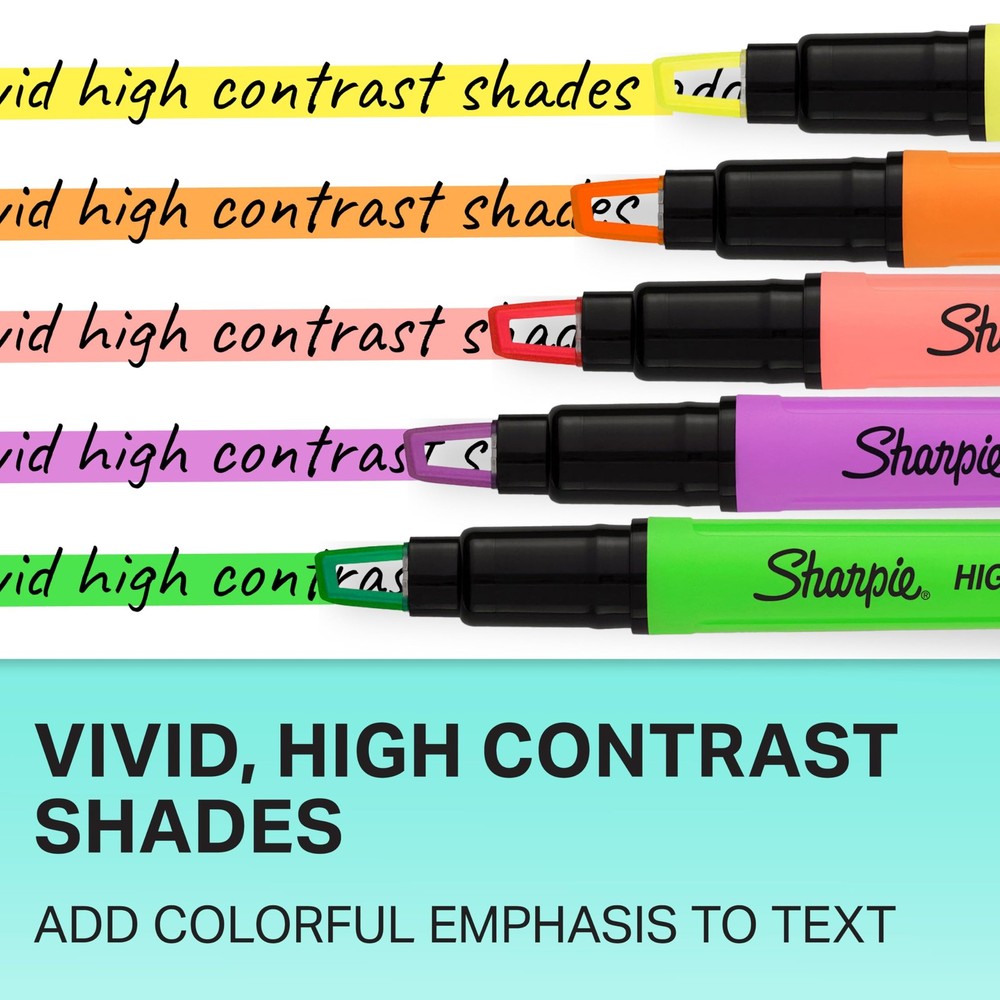 Sharpie Clear View Highlighter Sticks, Chisel 8 Count (Pack of 1), Assorted