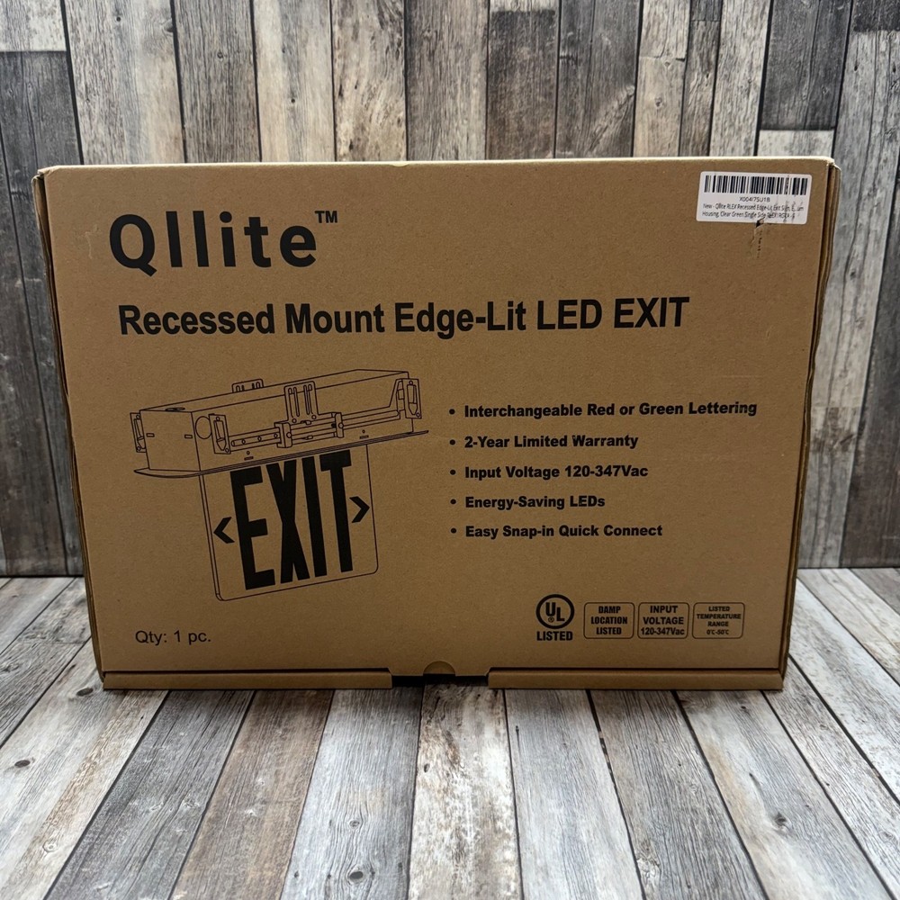 Emergency Exit Sign Double Sided Mirrored Acrylic Recessed LED Exit Sign