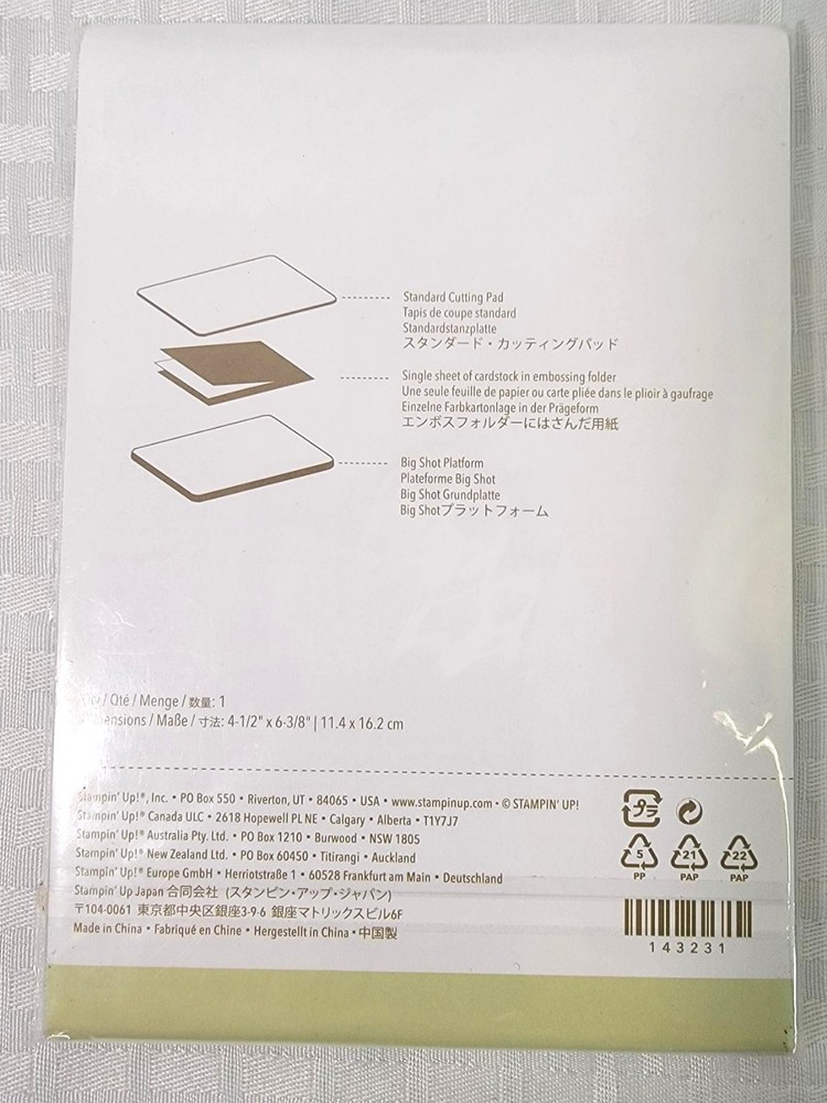 Stampin Up! HEXAGONS DYNAMIC Textured Impressions Embossing Folder, 143231