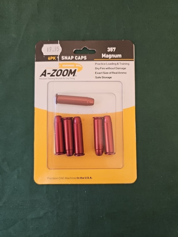 .357 Magnum Snap Caps Dummy Training Ammunition 🇺🇸 6 rd Pack A-Zoom 357 Mag