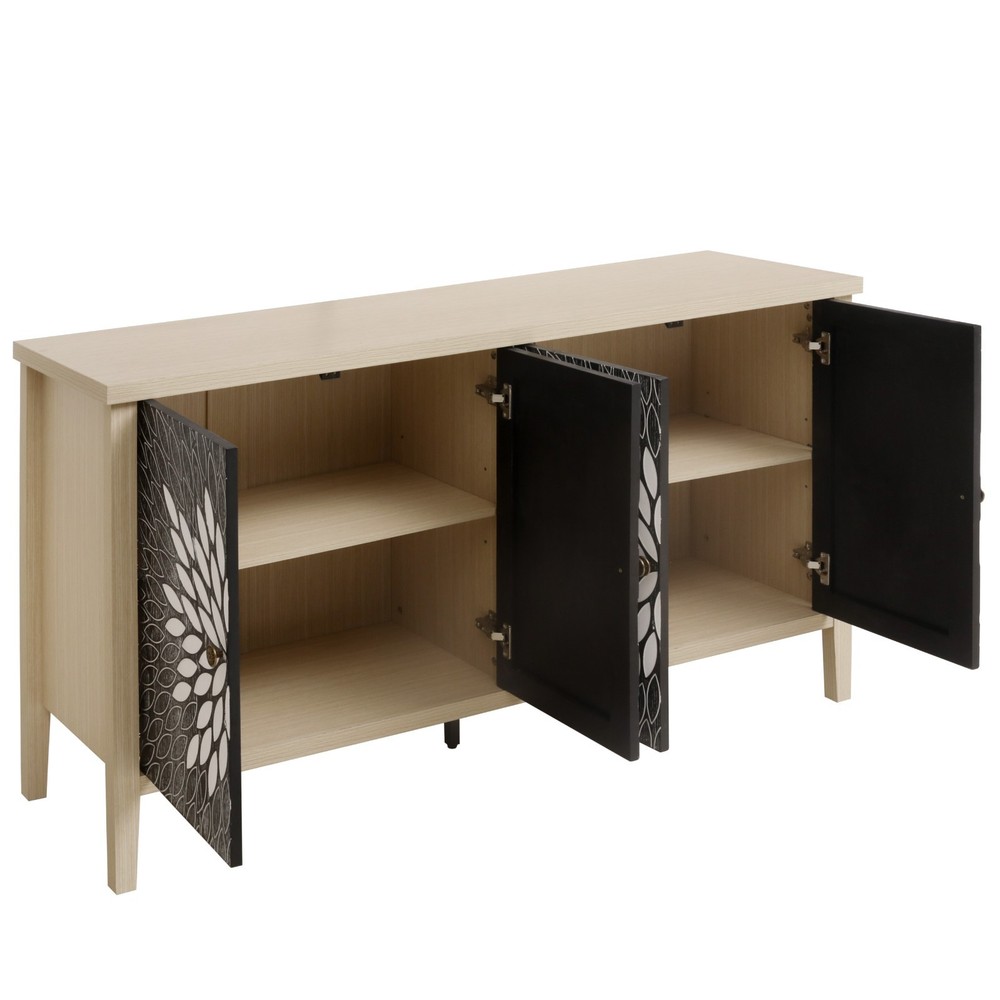 Boho Decor Carving Sideboard Buffet Art Storage Cabinet Modern Console Table