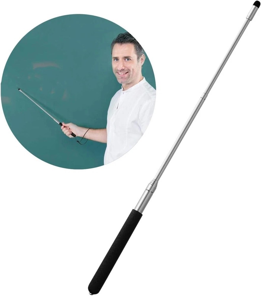 Teachers Pointer Stick, Telescopic Teaching Pointer, Retractable Black