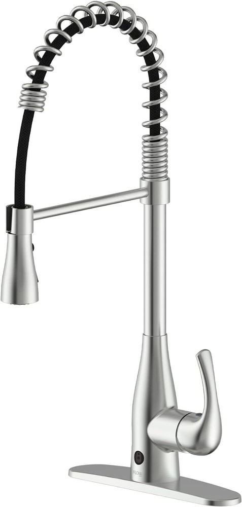 Bio Bidet by Bemis Single-Handle Pull-Down Spring Sprayer Faucet -Brushed Nickel