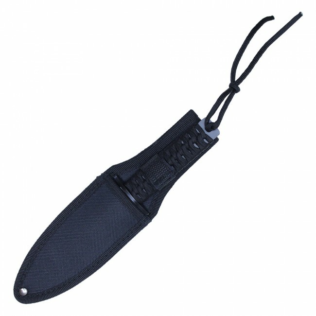 Fixed Blade Knife | Black Tactical Double-edged Combat Dagger Etched Blade