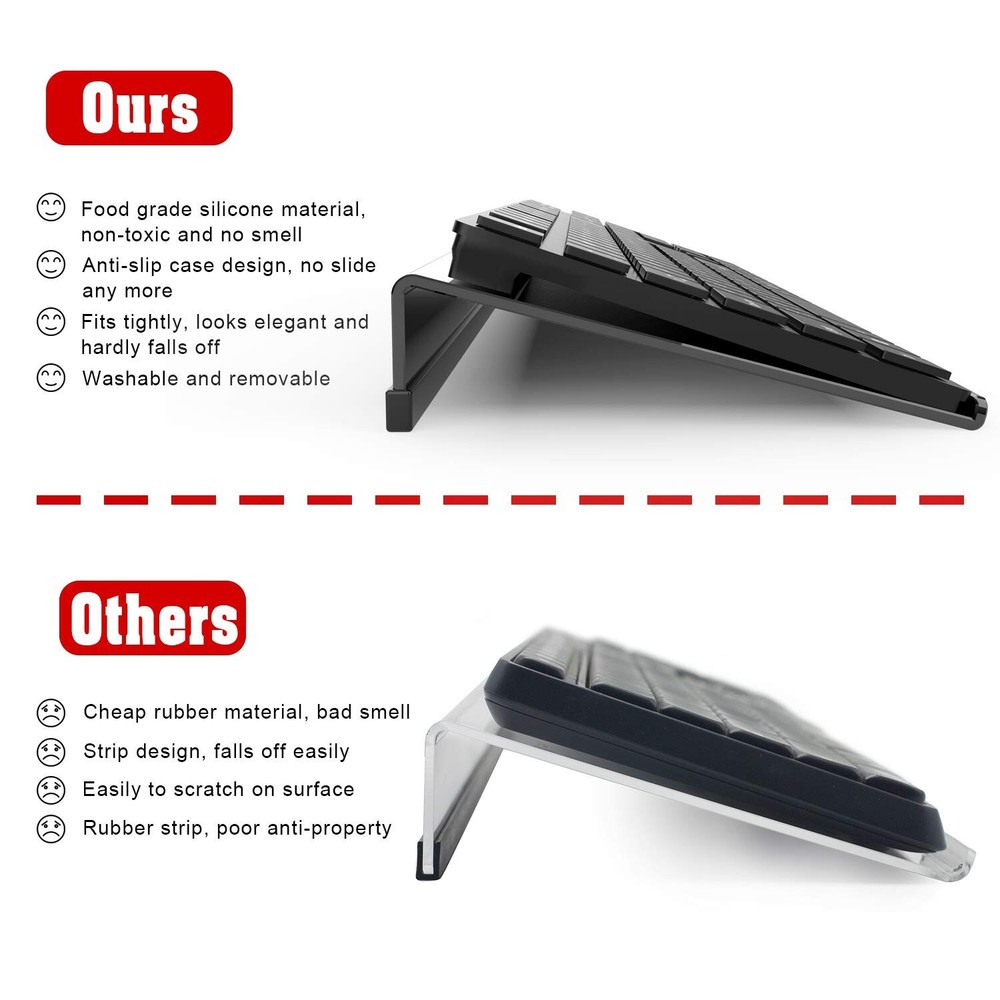 Acrylic Tilted Computer Keyboard Stand for Ergonomic Typing, Keyboard Tray Ho...