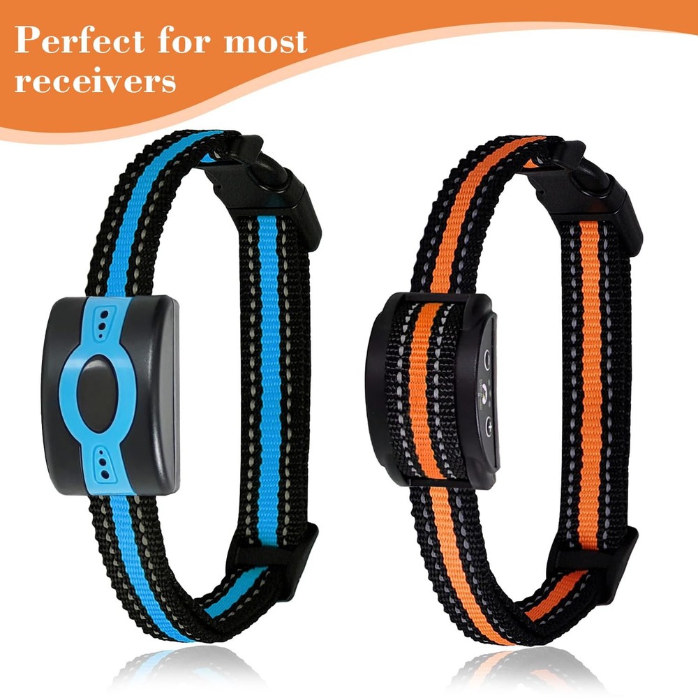 Replacement Collar for Shock Training Bark Collar,Dog Blue+Orange