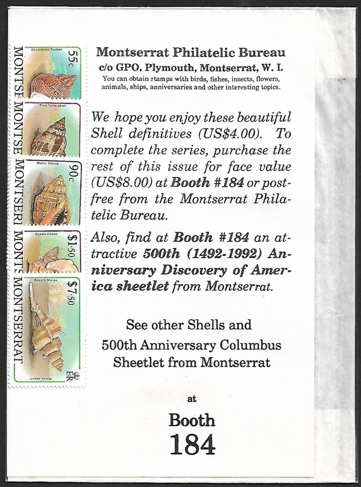 (BL) Montserrat Sea Shells 5v in gift pack
