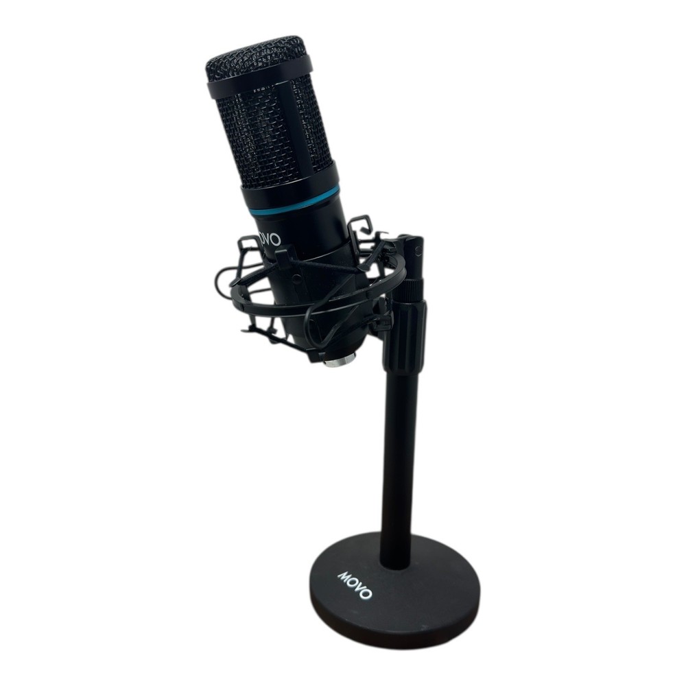Movo Professional Condenser Microphone with Shock Mount and Desktop Stand Studio