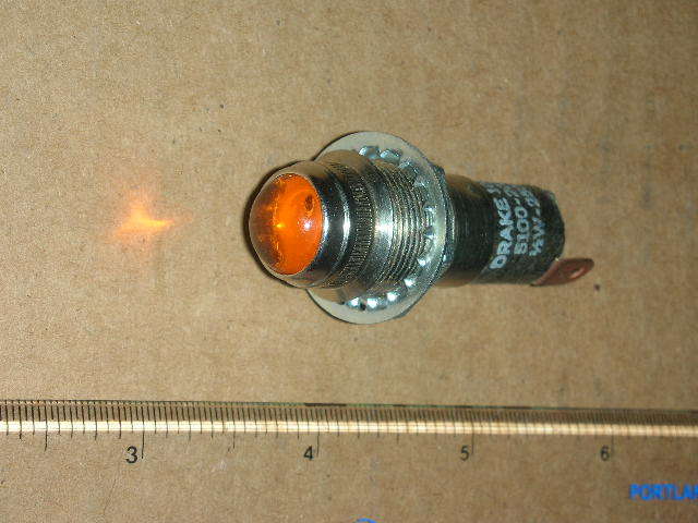Vintage DRAKE 5100-202 Panel Mount Indicator Lights w/100K Resistor - Orange
