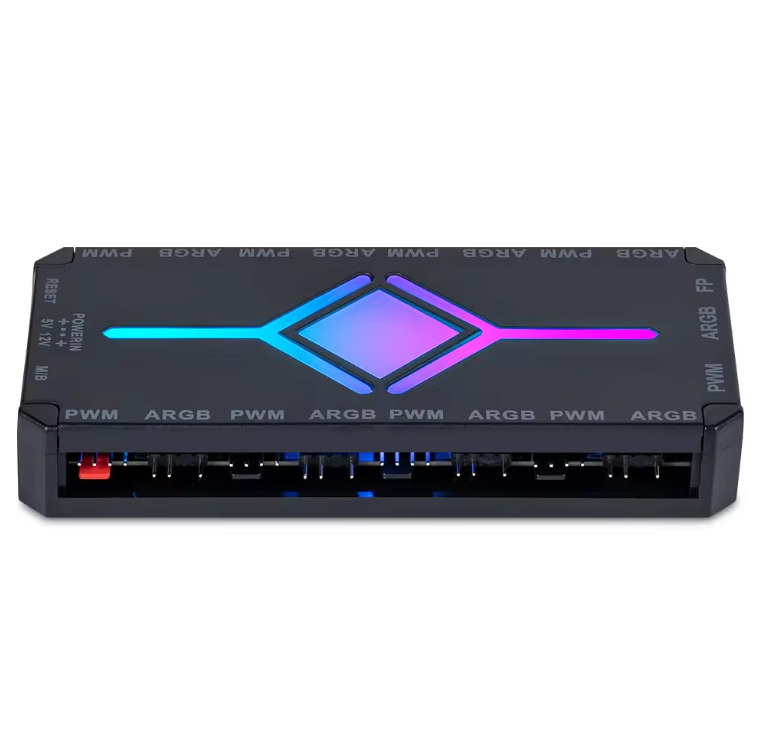 9 RGB / ARGB Fan PWM Strip Controller Hub Splitter with Remote for Computer PC