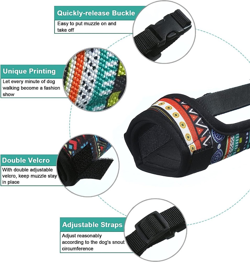 Dog Muzzle to Prevent Biting Chewing, for Grooming Vet Visit. Size Large.