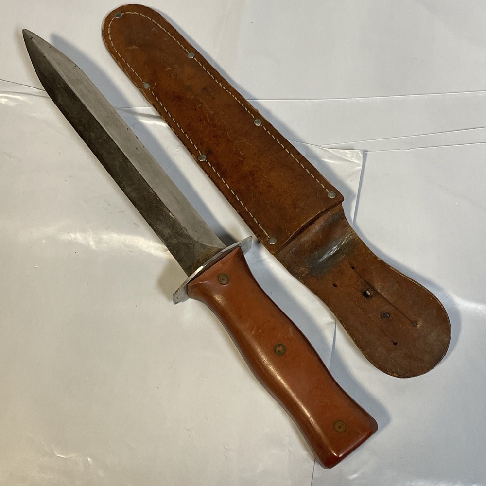 Dagger Fixed Double Blade Knife Poly Handle Brass Pins Sword Heavy Fighting