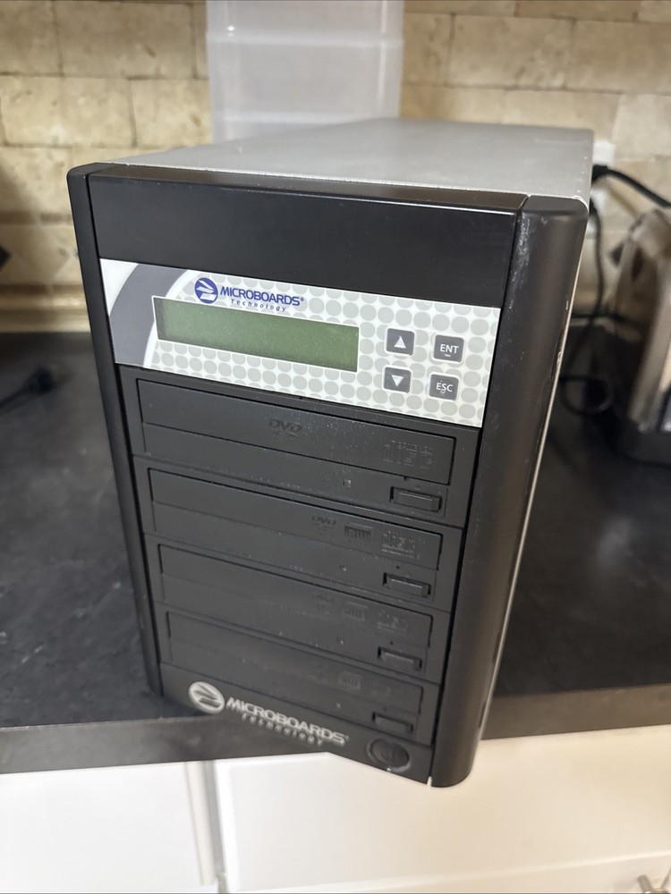 Microboards DVD/CD Duplicator Tower 1-to-4 Tested Powers On QD-DVD Untested