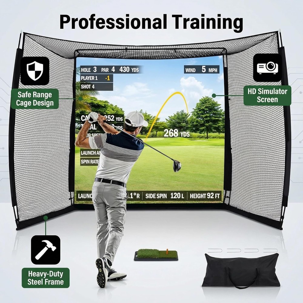 Golf Simulator Net, Net Return, for Garage, Hitting, Backyard, Driving, Indoor