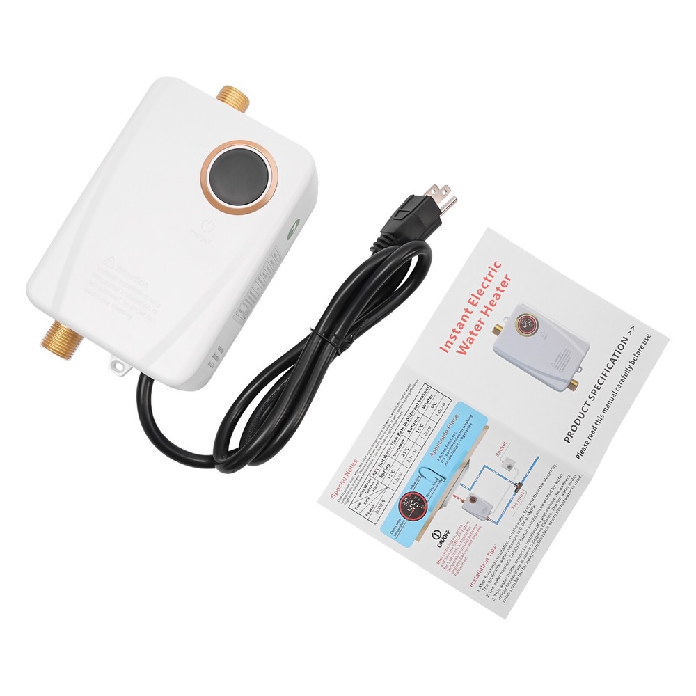 Electric Tankless Water Heater Instant Hot Shower Kitchen Heater 110V 3000W