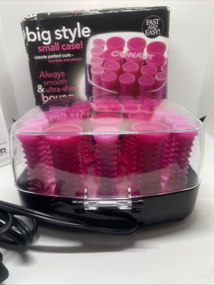2016 Conair 20 Multi-Sized Rollers Big Style Small Case Pink Curlers