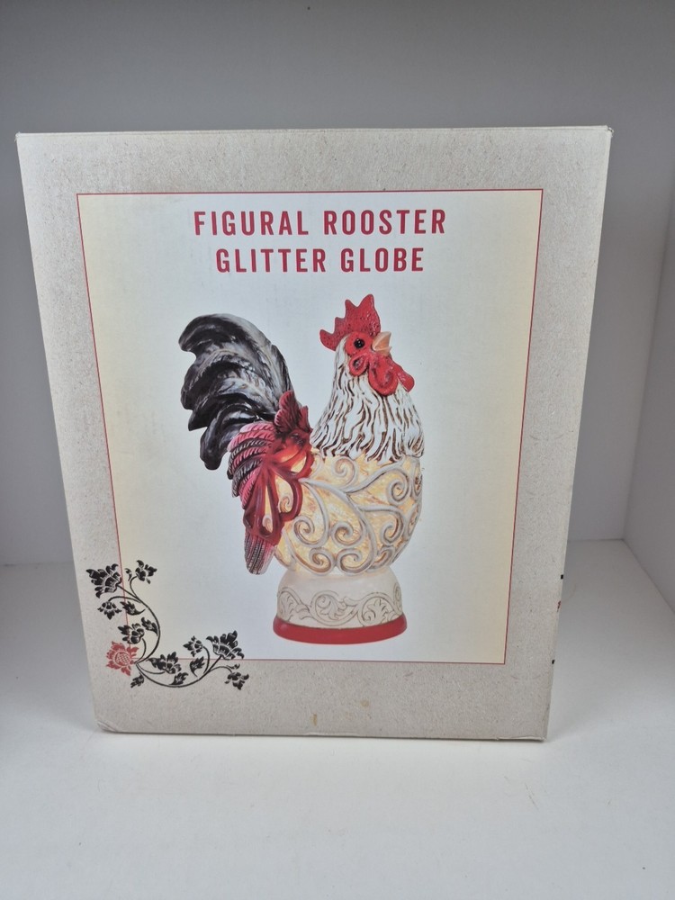 Cracker Barrel Figural Rooster Glitter Globe New In Box