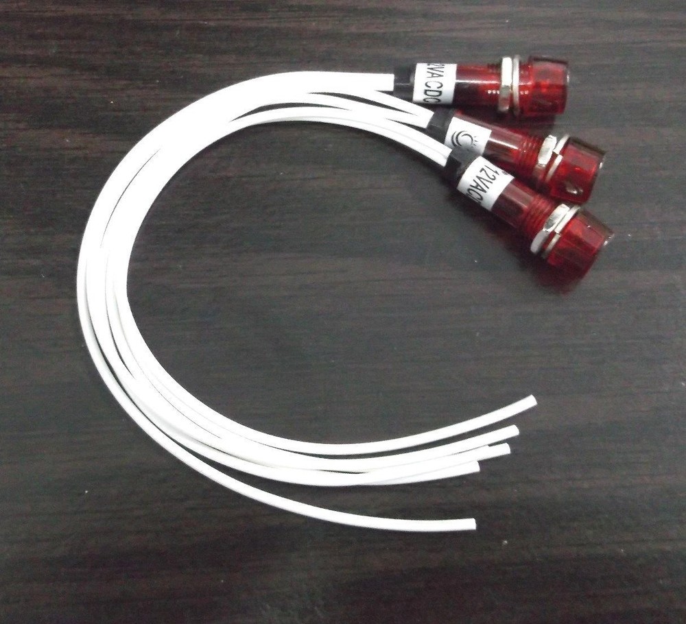 3 BBT 12 VDC Waterproof Red Led Indicator Lights