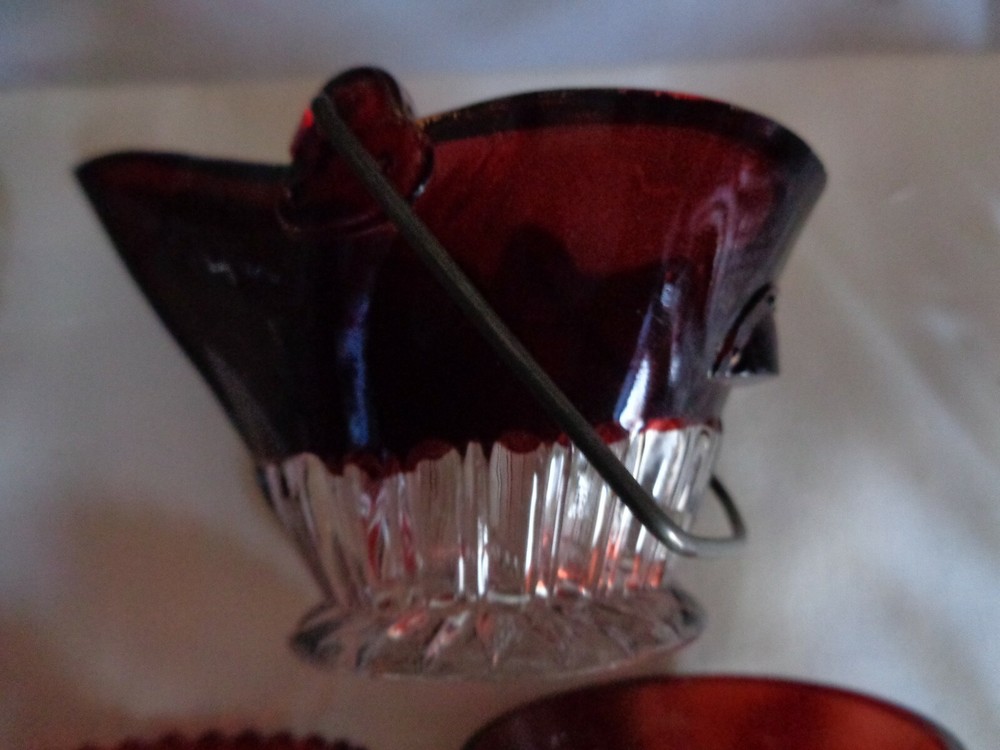 EAPG RUBY STAINED TOOTHPICK VICTORIAN VGC