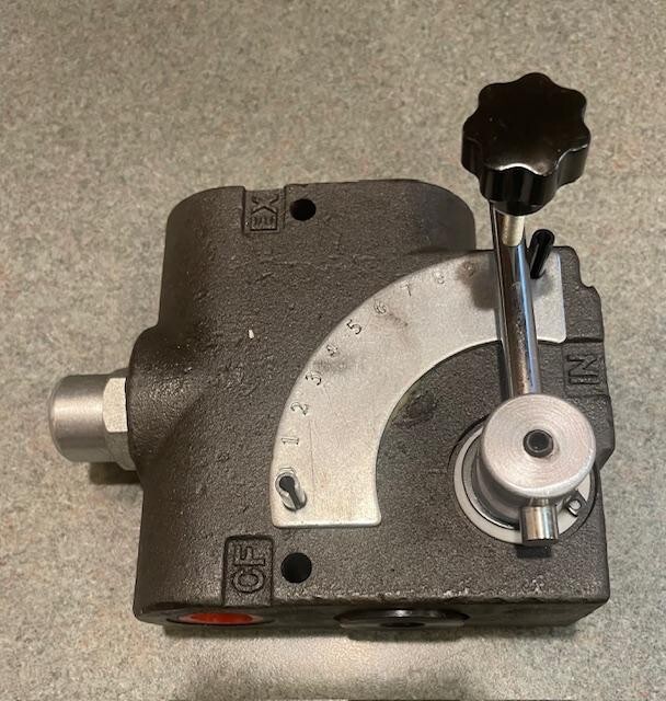 Hydraulic Adjustable Variable Flow Control Valve w/ Relief, 0-16 GPM, 1/2” NPT