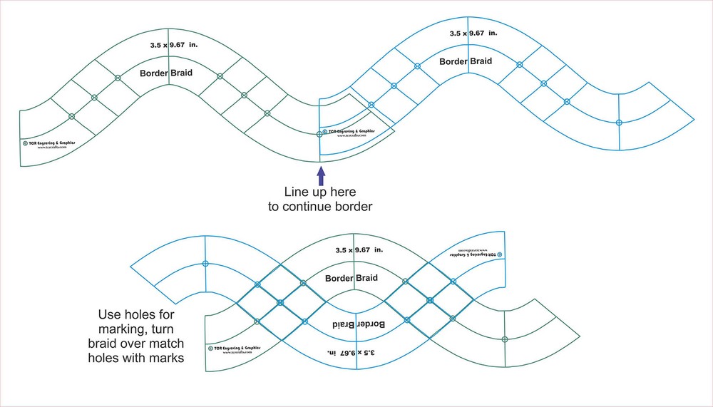Border Braid- Quilting Template - 1/4" Clear Acrylic