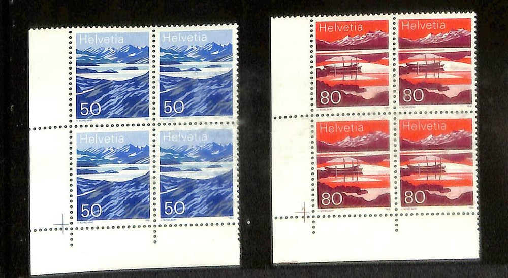 Switzerland, Postage Stamp, #904, 907 Block Mint NH, 1991