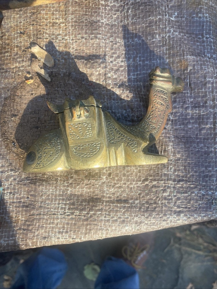 2-Vintage Brass Camel - Incense Burner/inkwells