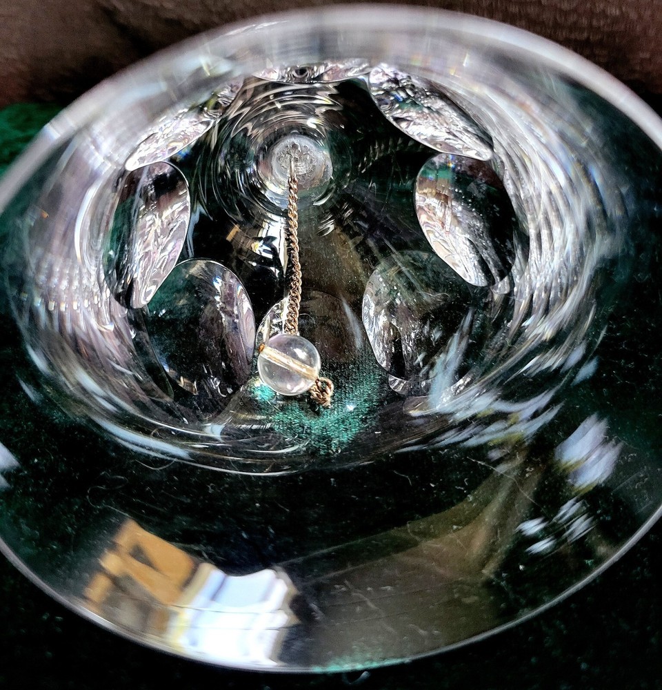 Val St. Lambert Clear Crystal 5.5" Bell 1960's Belgium Signed