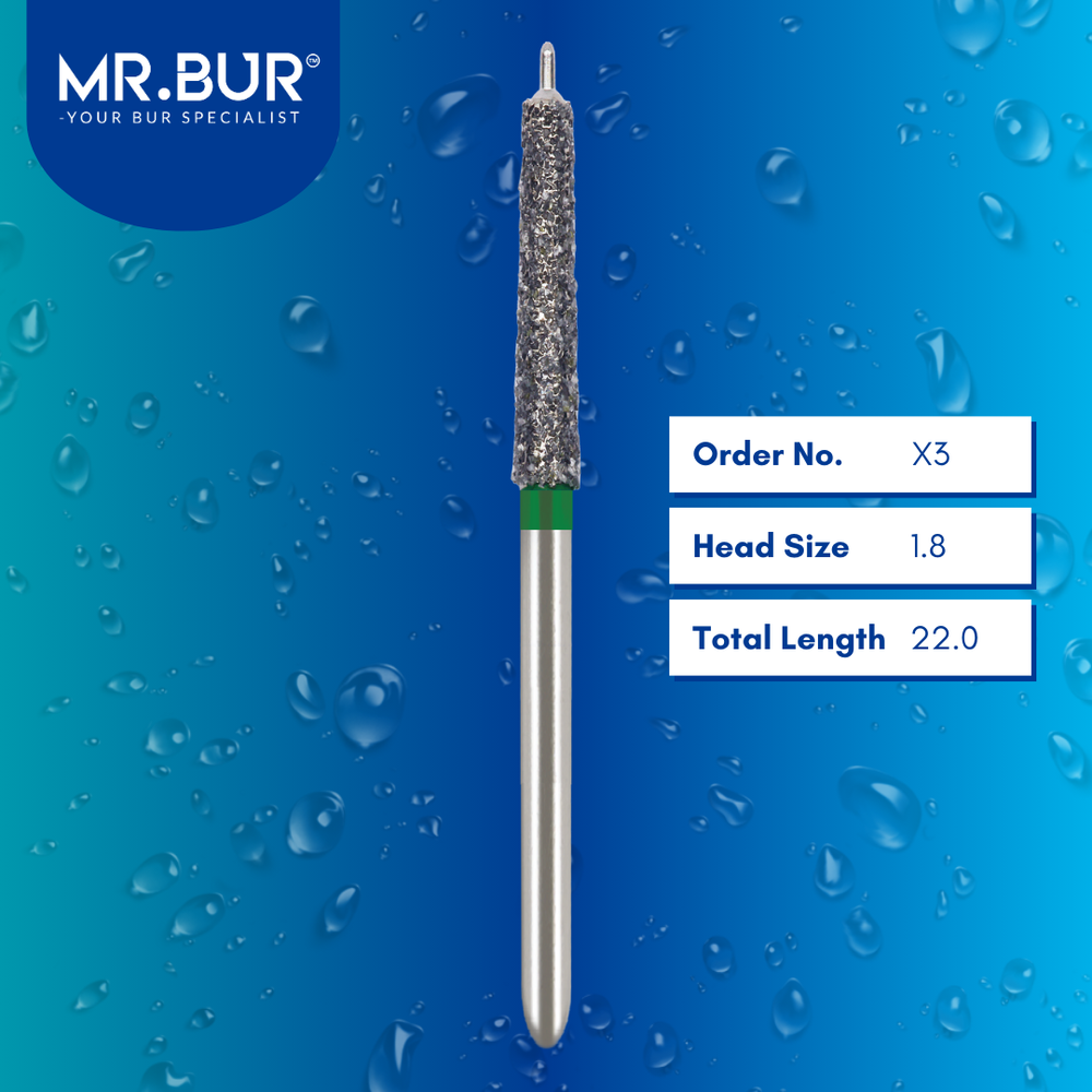 10pcs MR.BUR Guide Pin Coarse Diamond Bur FG