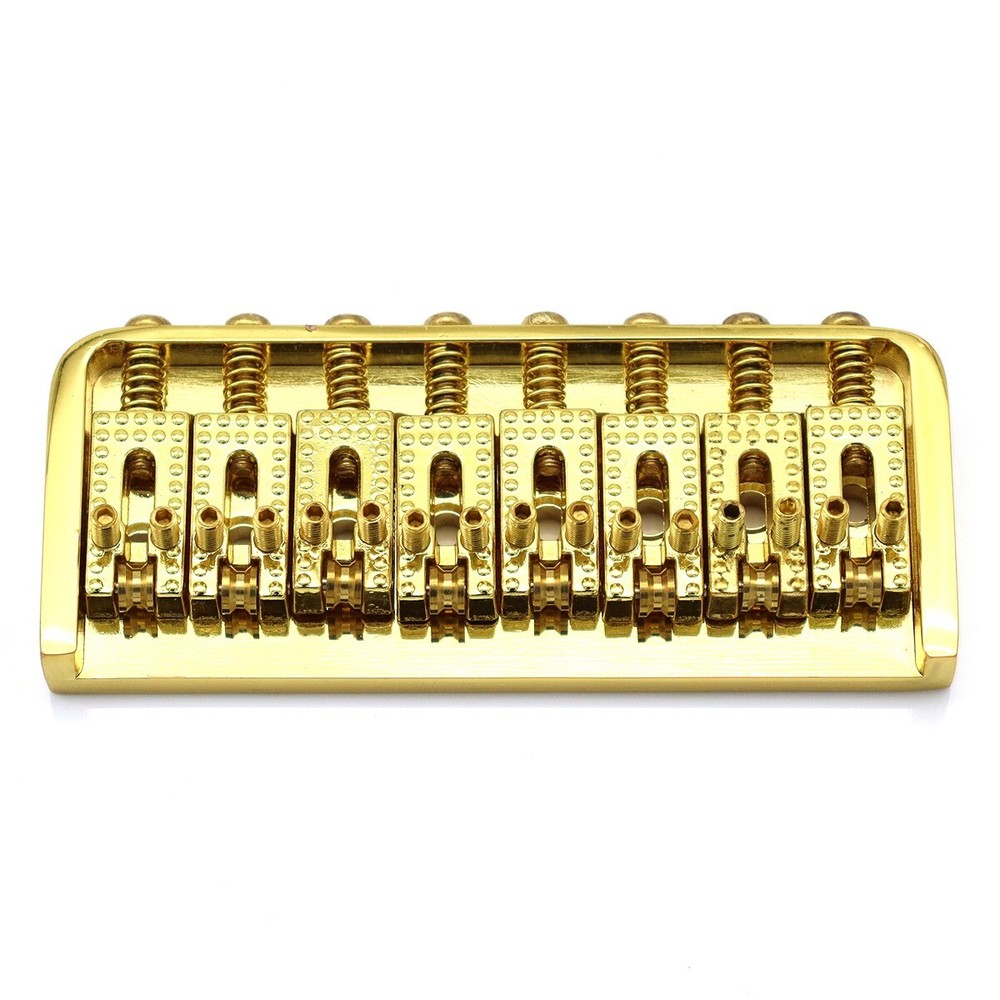 Metal 8 String Electric Guitar Fixed Bridge Roller Saddles Hardtail Bridge Gold