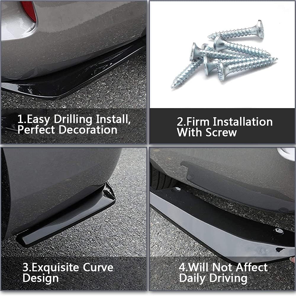 2pcs For Audi Accessories Rear Bumper Lip Diffuser Splitter Canard Protectors