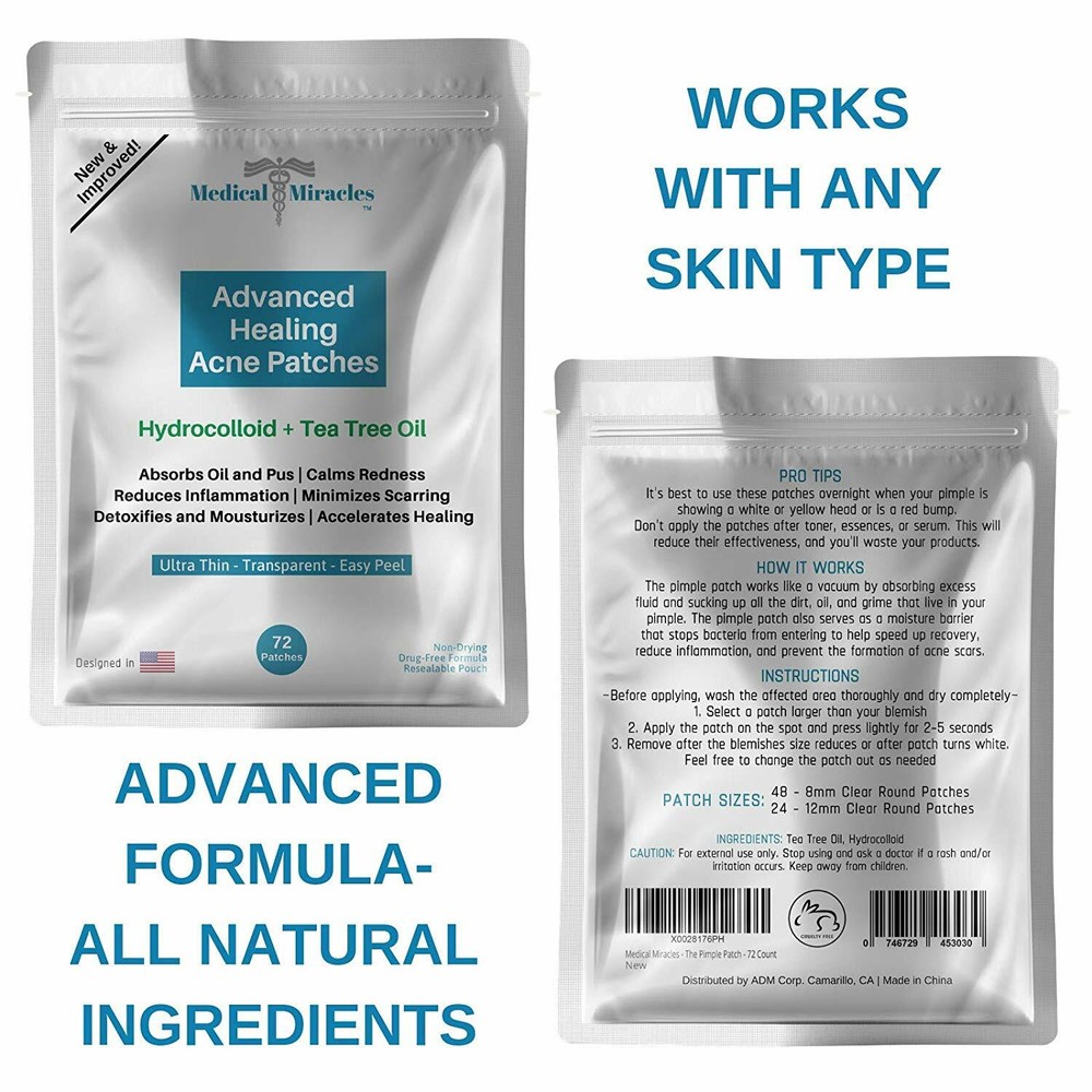 Medical Miracles Advanced Healing Acne Patch - Tea Tree Oil + Hydrocolloid