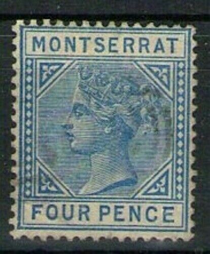 MONTSERRAT SG11 1884 4d BLUE FINE USED