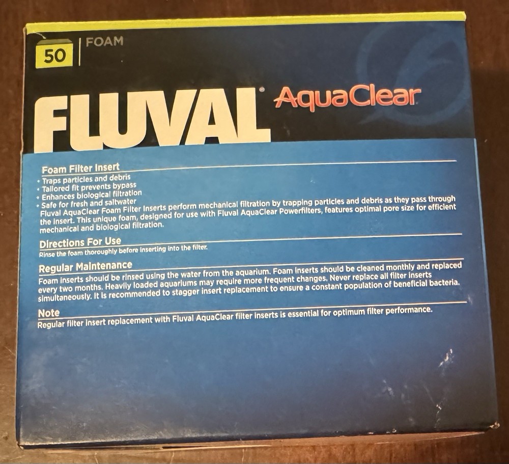 FLUVAL 3 PACK AQUACLEAR (50) A1394 FOAM FILTER INSERT SPONGE MAINTENANCE