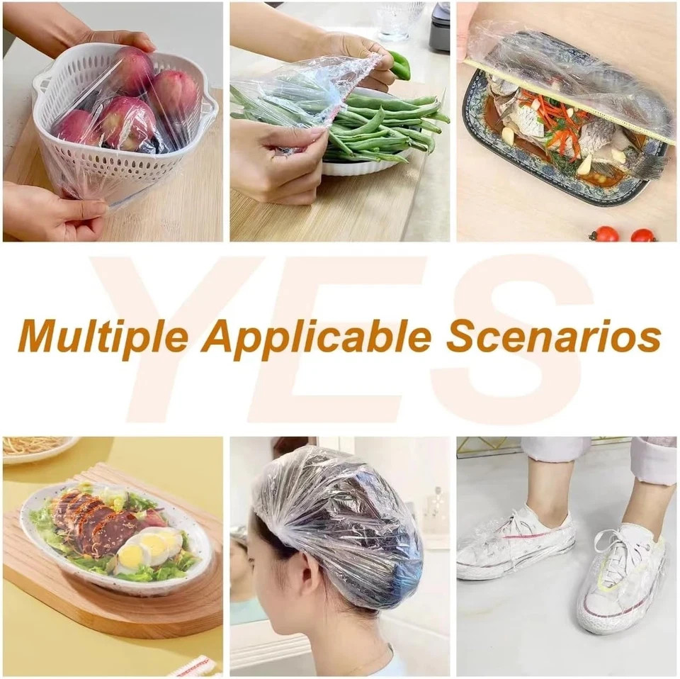 Plastic Bowl Covers Elastic Reusable Fresh Keeping Standard, Transparent