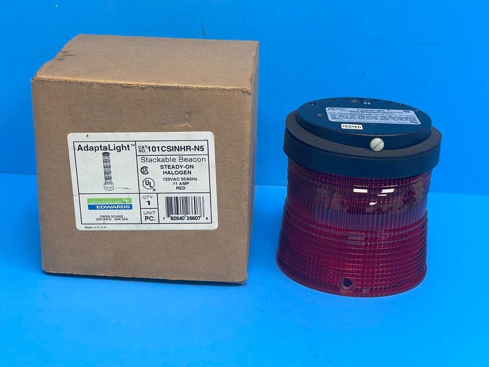 AdaptaLight 101CSINHR-N5 Red Stackable Beacon Steady on Halogen 120VAC