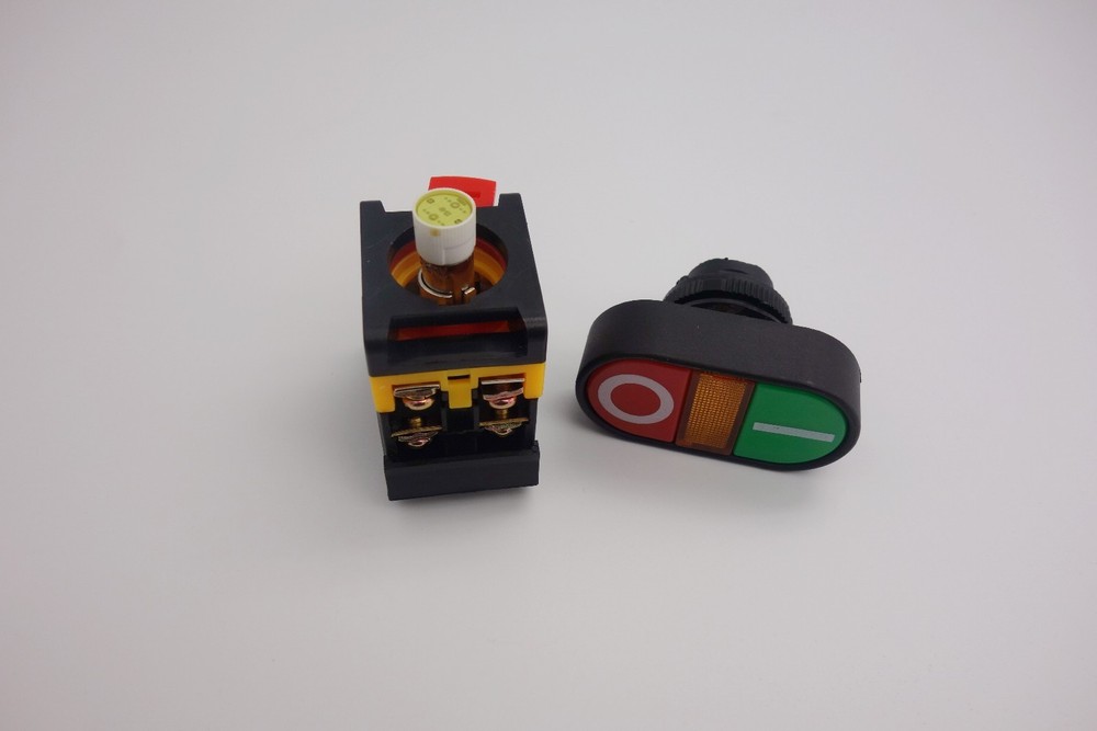 22MM Double head PUSH BUTTON SWITCH with 24V AC/DC LED Light Momentary ON/OFF