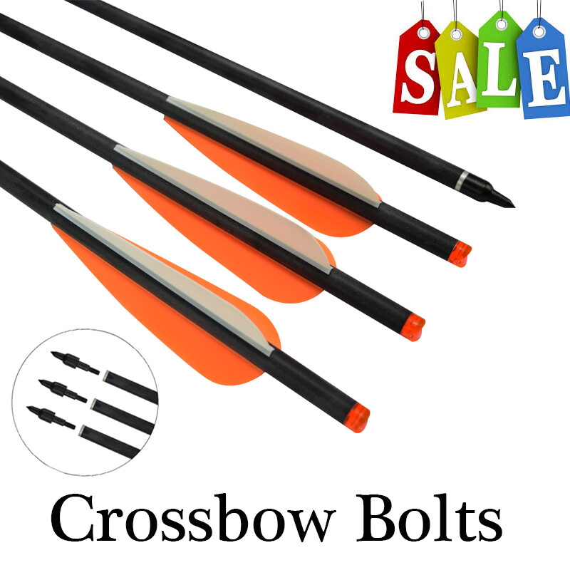 18" Carbon Arrows Practices Target Shooting Screw-in Tips Crossbow Bows