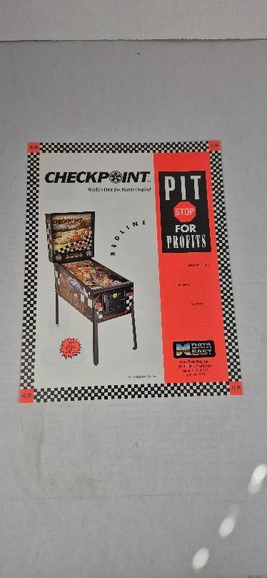 Checkpoint Data East Pinball Flyer / GOOD