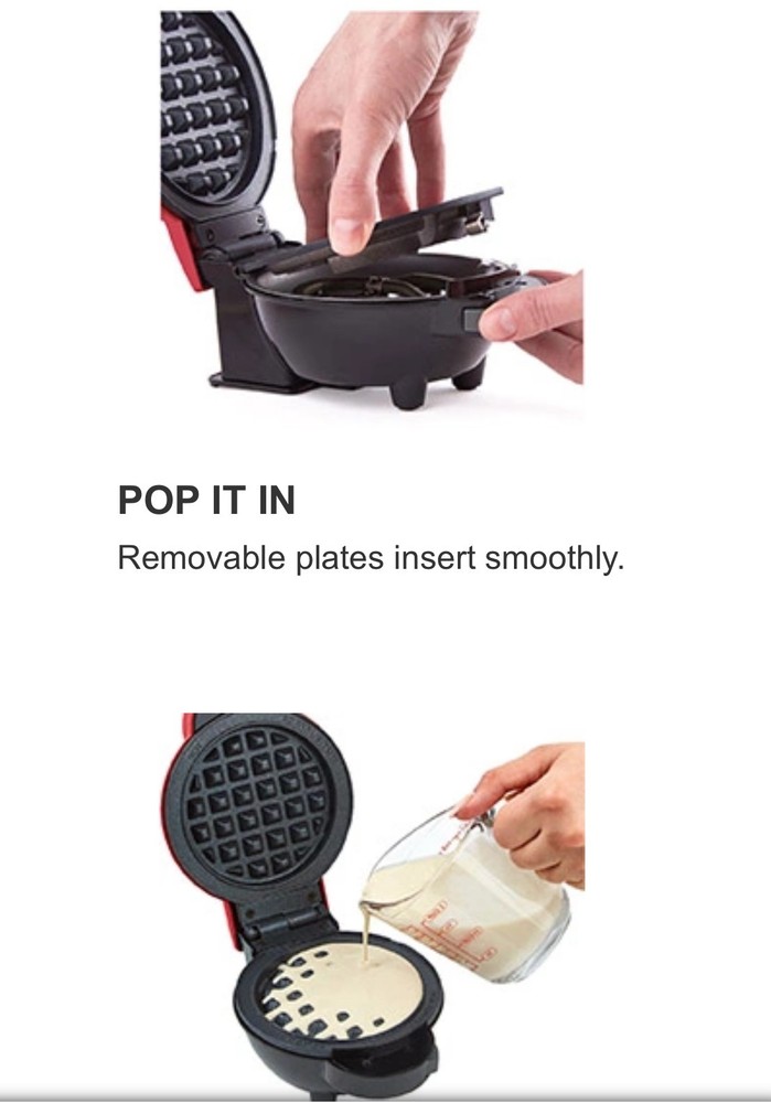 Dash Multi-Plate Mini Waffle Maker 7 removable Plates-Holiday design