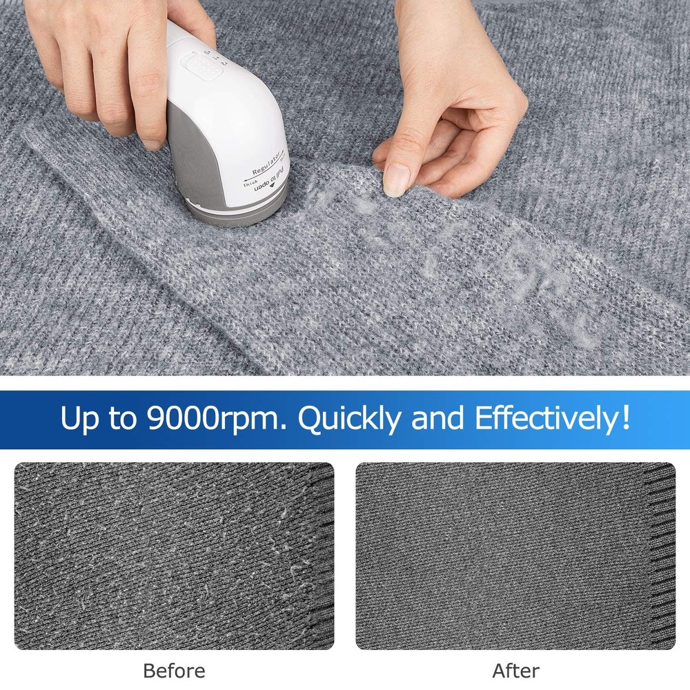 Home Standard Gray Lint Remover with Replaceable Blades and Adjustable Height
