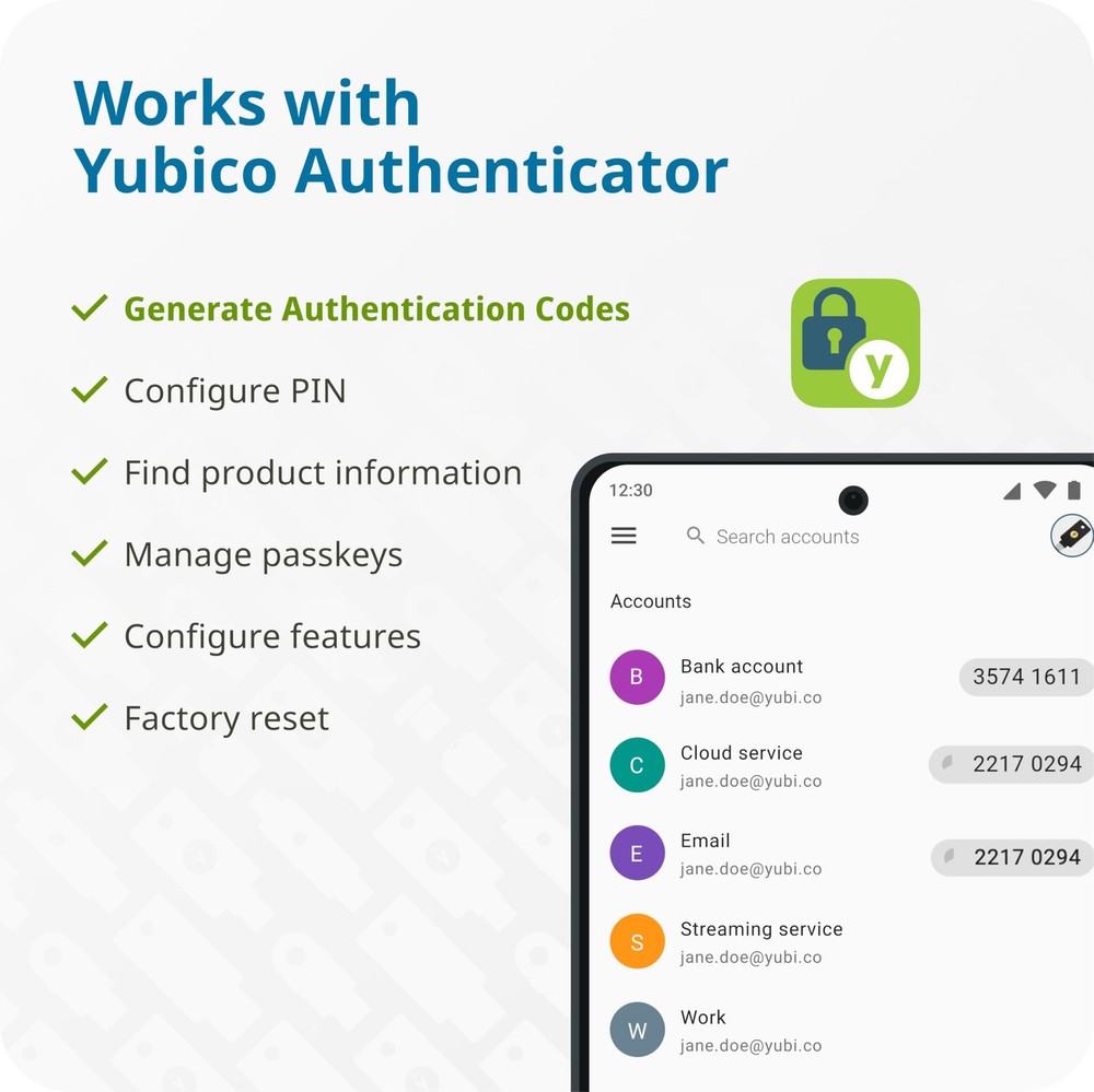 Yubico - YubiKey 5 Nano A - Multi-Factor authentication USB-A, Black