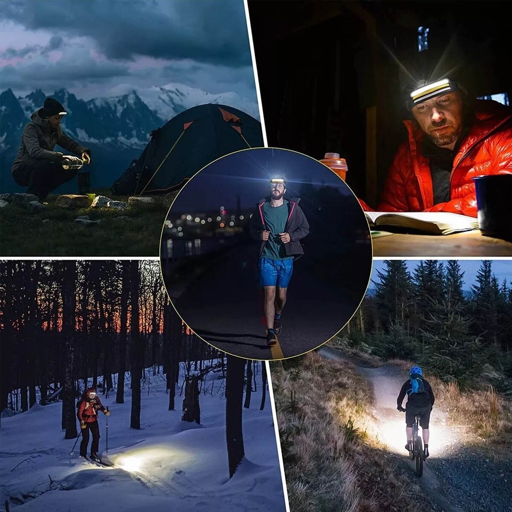 Headlamp Flashlight 12000 Lumen LED Rechargeable Headlight White Light