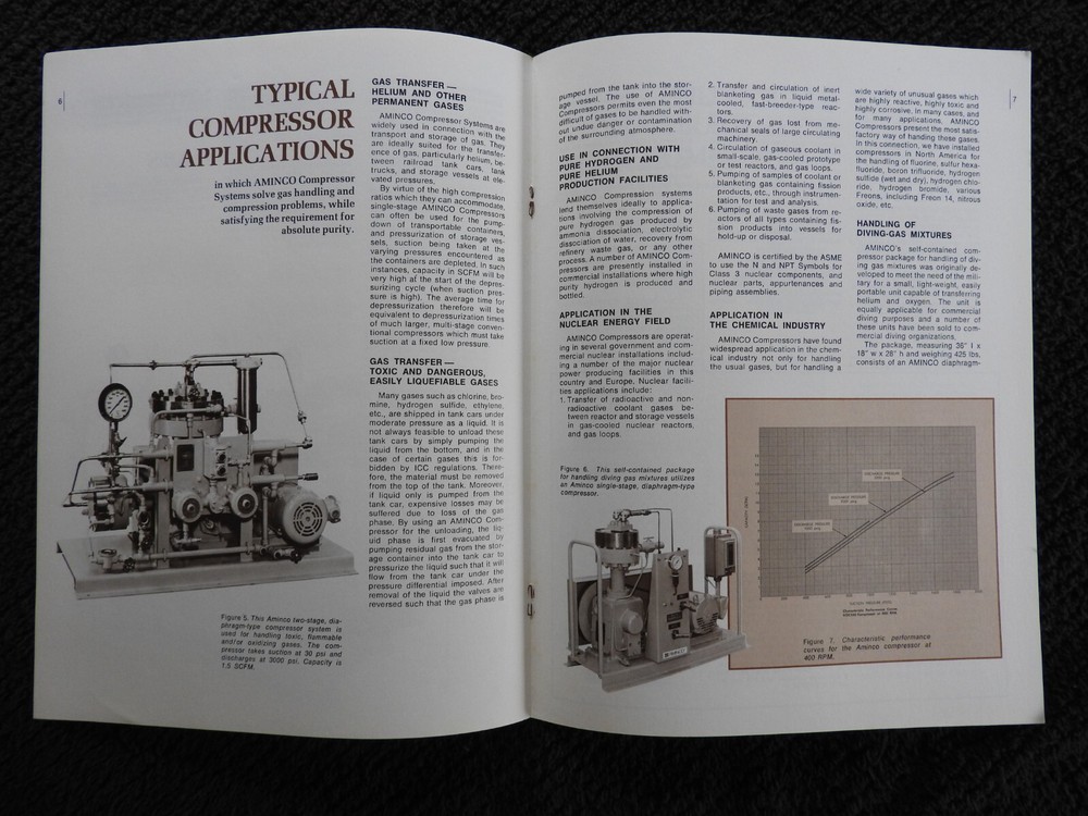 1977 Aminco Diaphragm-Type Compressor Sales Brochure Silver Spring MD