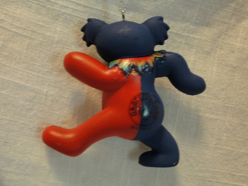 GRATEFUL DEAD DANCING BEAR ORNAMENT 3" RED AND BLUE BEAR
