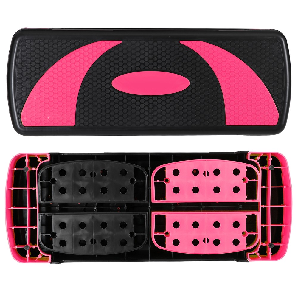 30" Fitness Aerobic Step Platform Adjust Exercise Stepper for Workout Pink