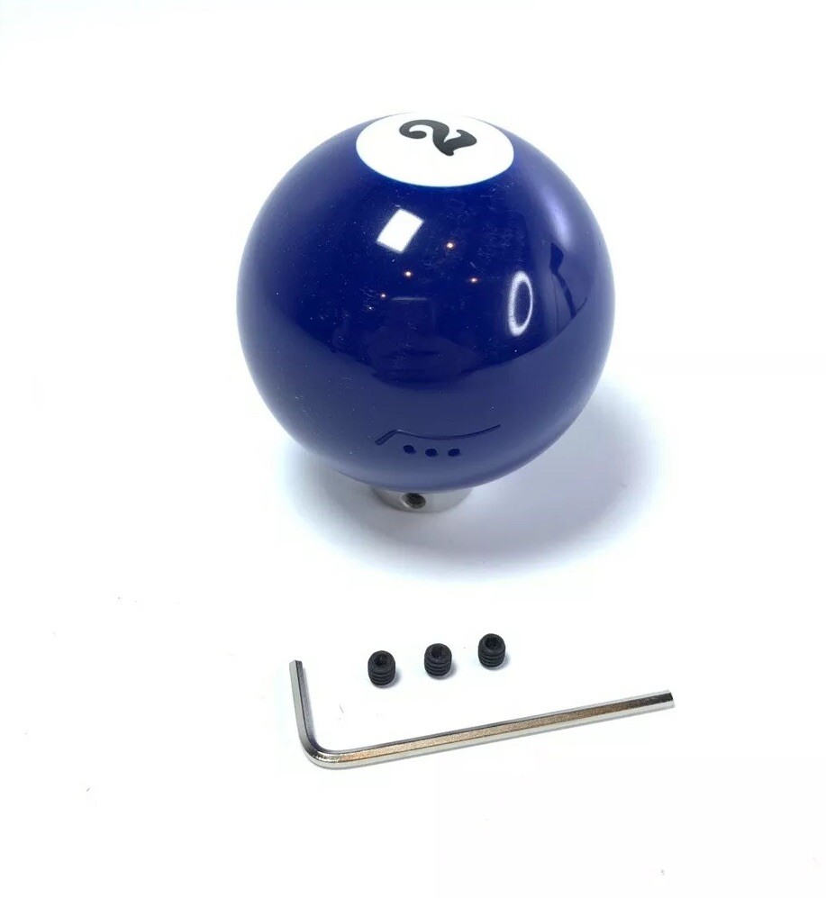 Pool Ball Gear Shift Knob (Blue Solids, Number 2)